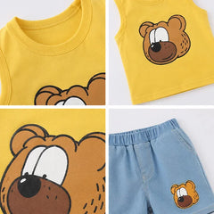 Kids' Sweatshirt & Shorts Set with Paw Print