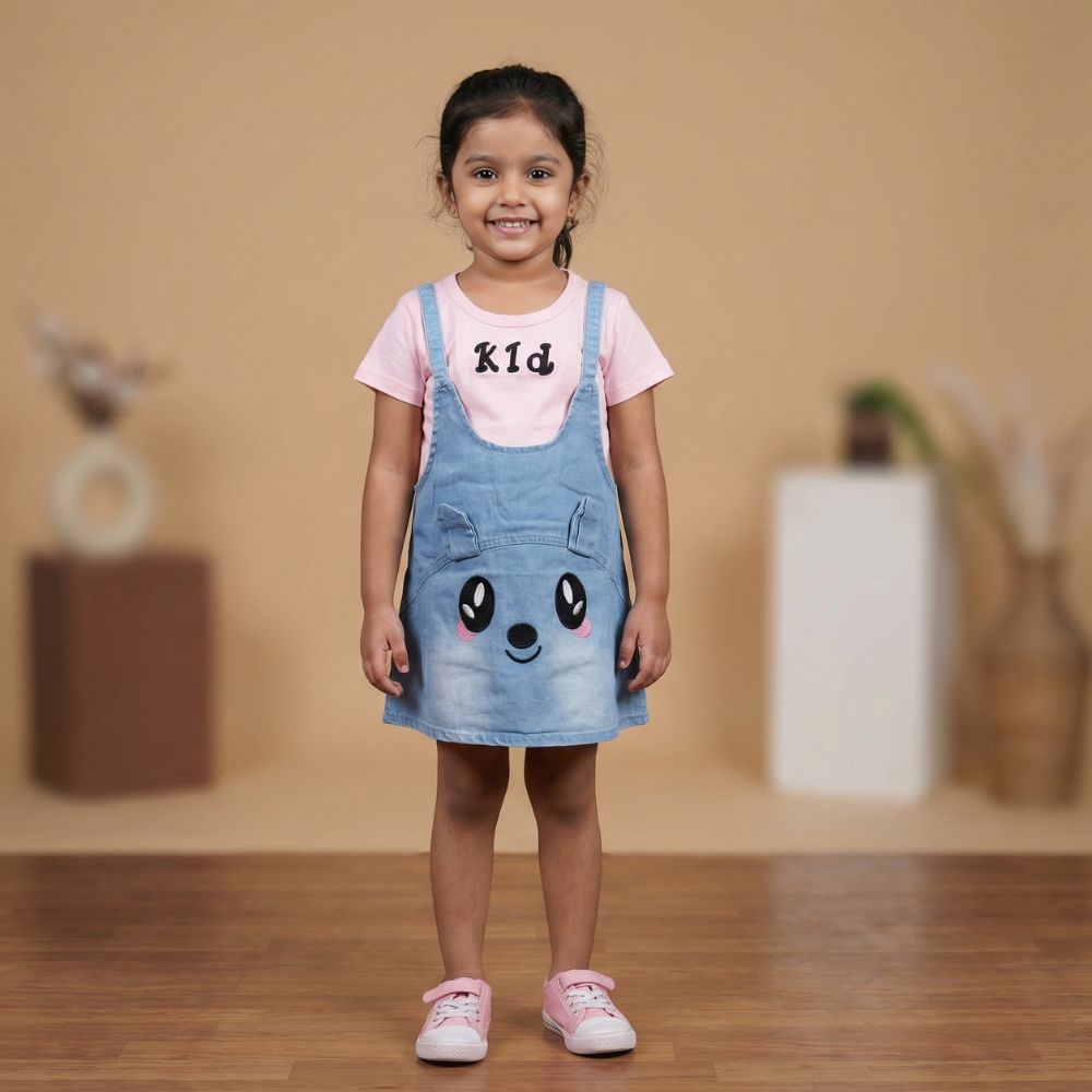 Cute Little Girls Denim Overalls with Paw Patrol Character