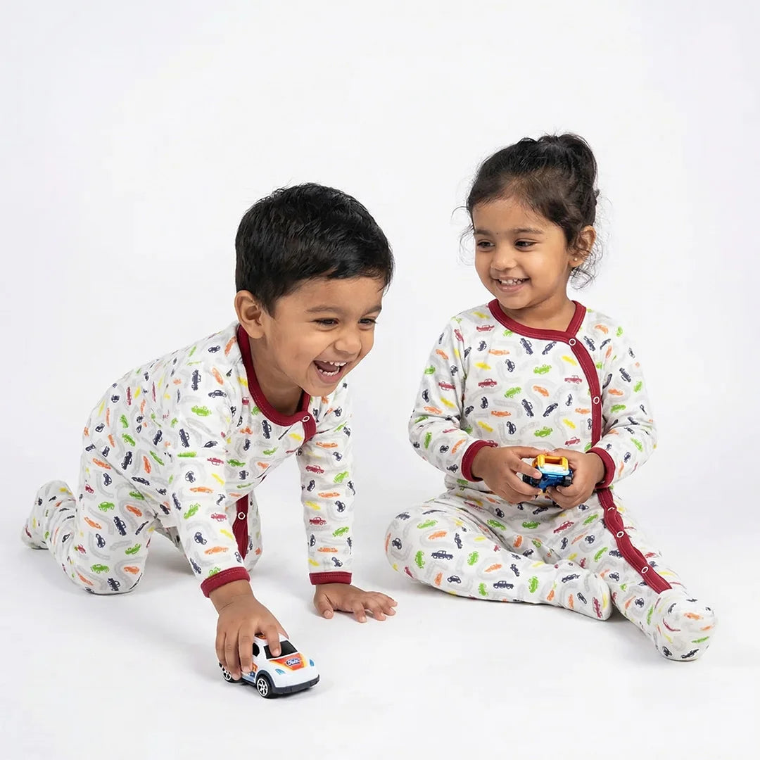 Baby One Piece Onesie - Carrots & Fish Print