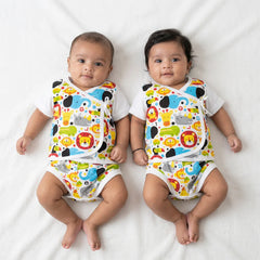 Adorable Baby Onesie with Fish Pattern & Sleeve Snaps - 1- Months