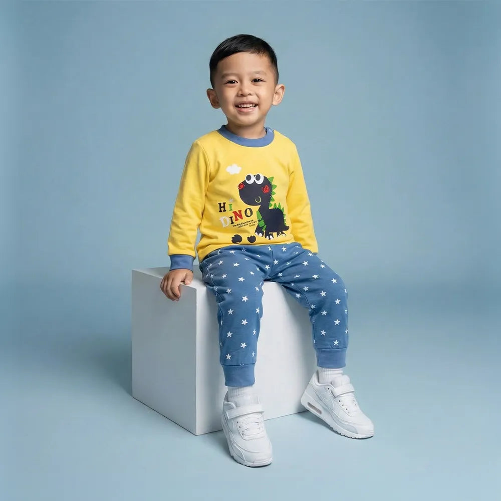 Baby Boy Dinosaurs Sweater and Pajamas Set - Super Soft Material for Comfortable Sleepwear