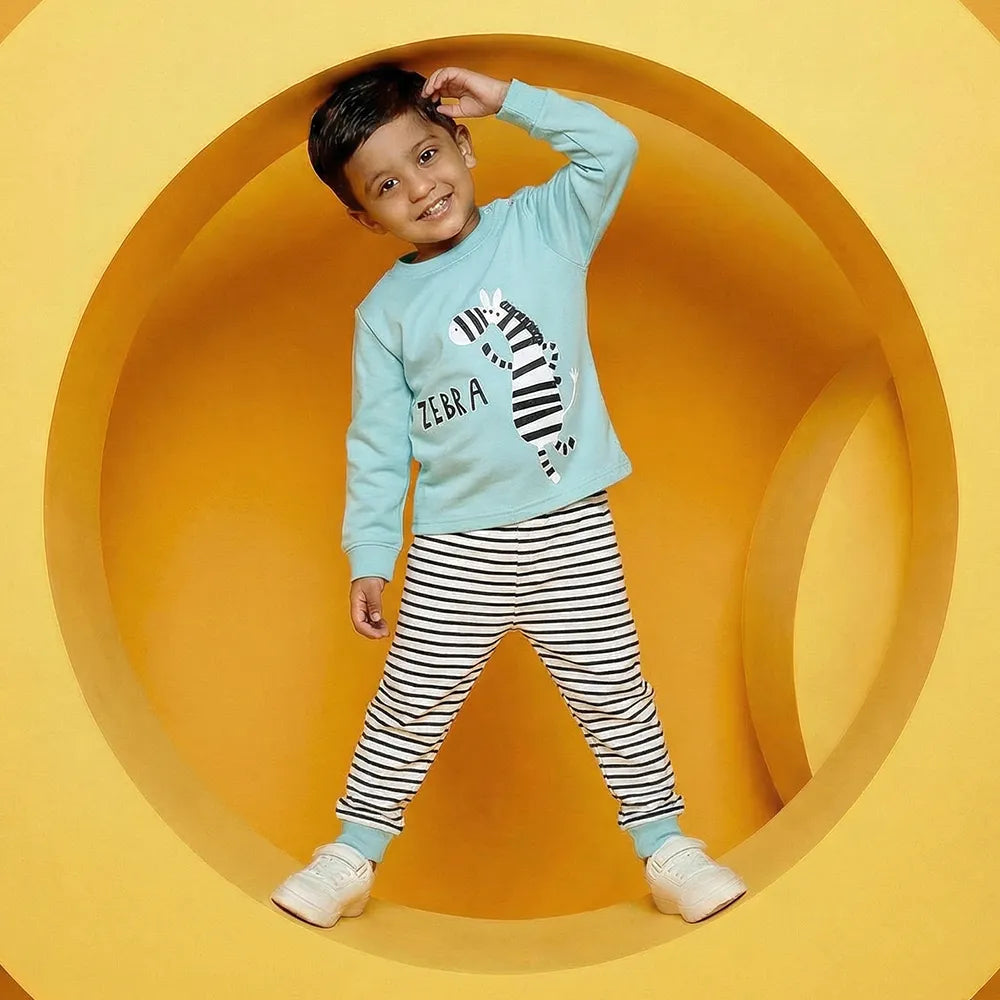 Baby Zebra Striped Onesie and Pajamas Set