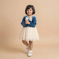 Blue Baby Girl's Ruffled Bottom Denim Jumper