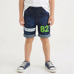 Boys Denim Shorts with Design - Comfortable Fit, Stylish Pattern, Perfect for Casual Outings