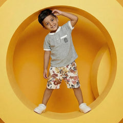 Cute Baby Boy Shorts with Print & Black Duck