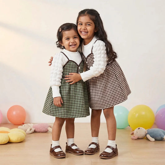 Cute Plaid Baby Dress with Ruffle Trim - Chic Checkered Toddler Fashion