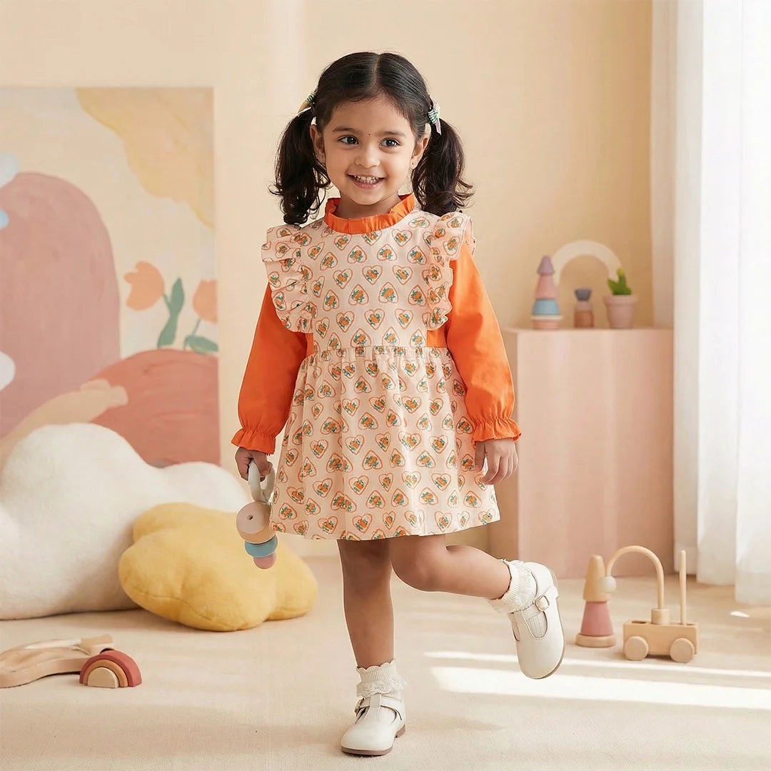 Floral Ruffled Infant Jumper Dress | Soft Knit Romper Set for Toddlers | Pink and White Baby Fashion