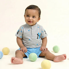 Grey Yankees Polo Shirt for Kids - Officially Licensed