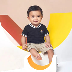 Kids' Short Sleeve Button-Down Shirt with Cargo Pants Set