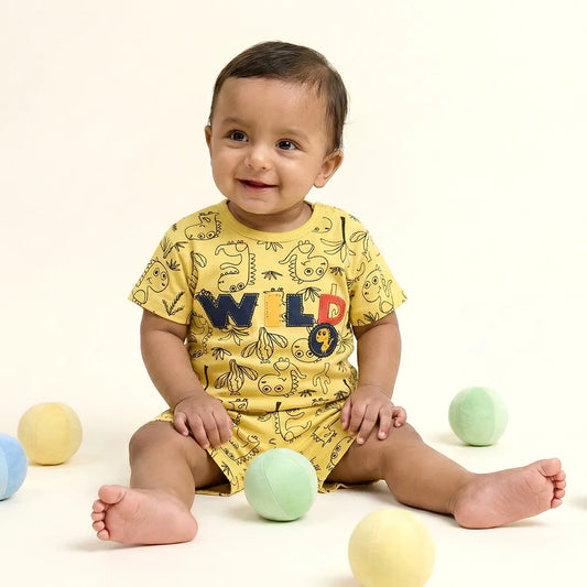 Kids' Summer Wild Jungle Print Sleeperall Outfit | Fun & Fashionable Baby Clothes