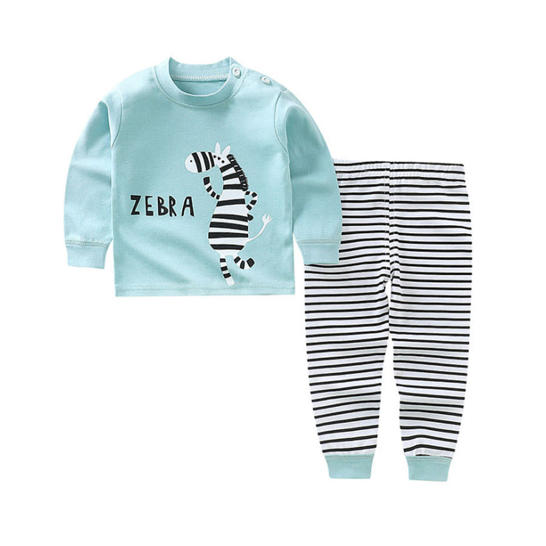 Baby Zebra Striped Onesie and Pajamas Set