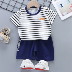 Electro & UFO Shorts | Fun Kids' Striped Swim Trunks, Unique Pattern, Waterproof Fabric, Perfect Summer Swimwear