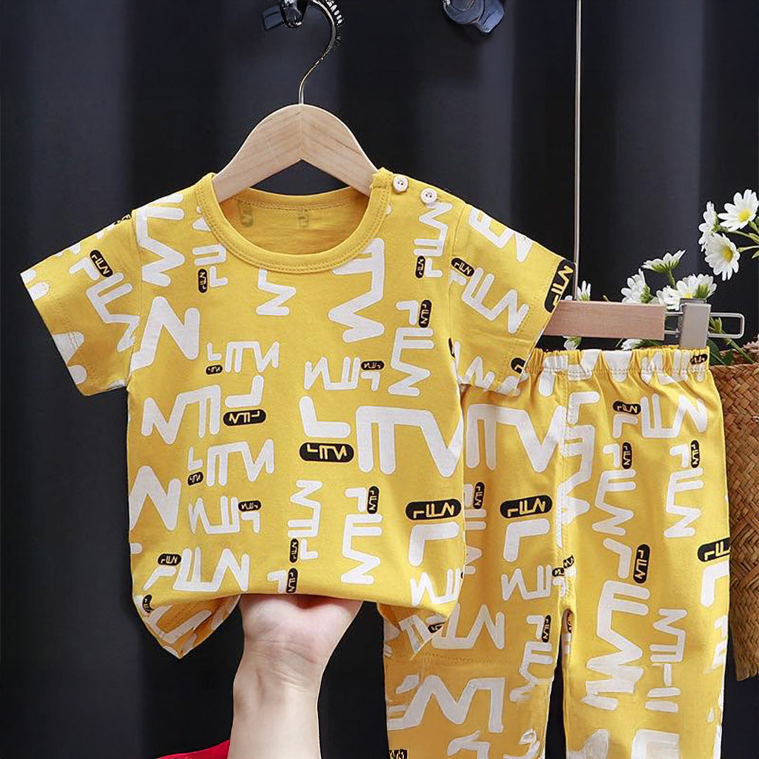 Vintage Yellow Short Sleeved Tee Shirt with Graphic Design (3 Pack)