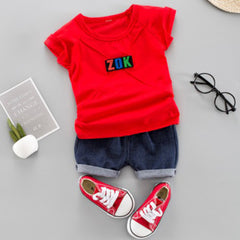 Red Baby Onesie with ZooK Unique Design - Summer Essential