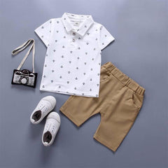 Trendy Kids' Summer Outfit Set - Adorable Matching Outfit with Polo Shirt & Shorts