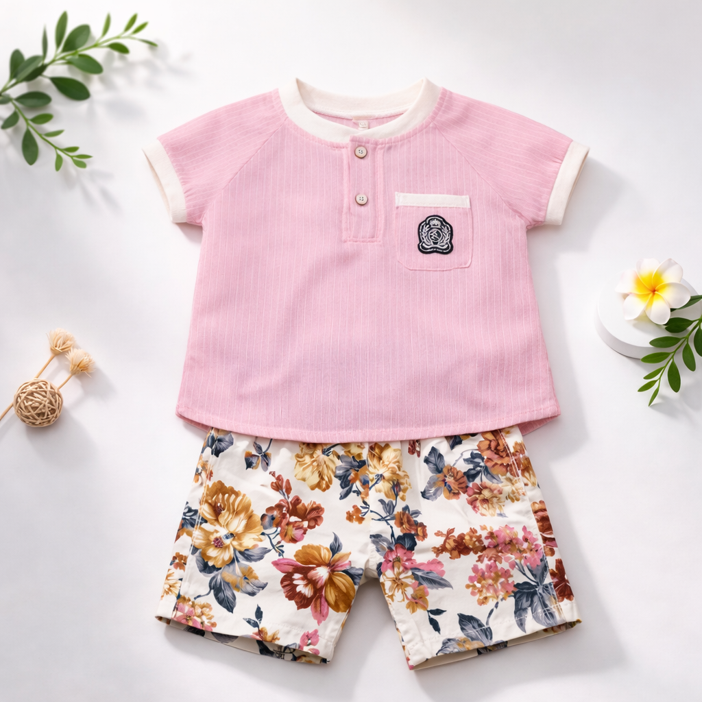 Cute Baby Boy Shorts with Print & Black Duck