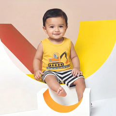 Playful Baby Outfit with Polka Dots and Vintage Tee - Chic Summer Baby Clothes