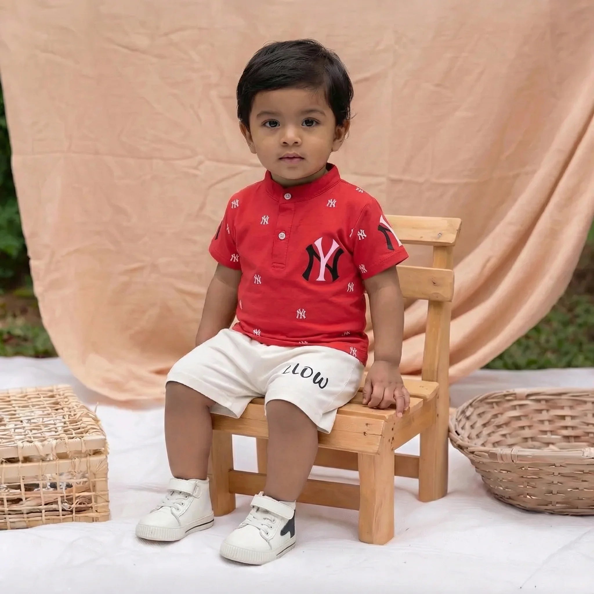 Red New York Yankees Toddler Polo Shirt