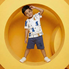 Unique Baby Clothing Set with Blue and White Dinosaurs