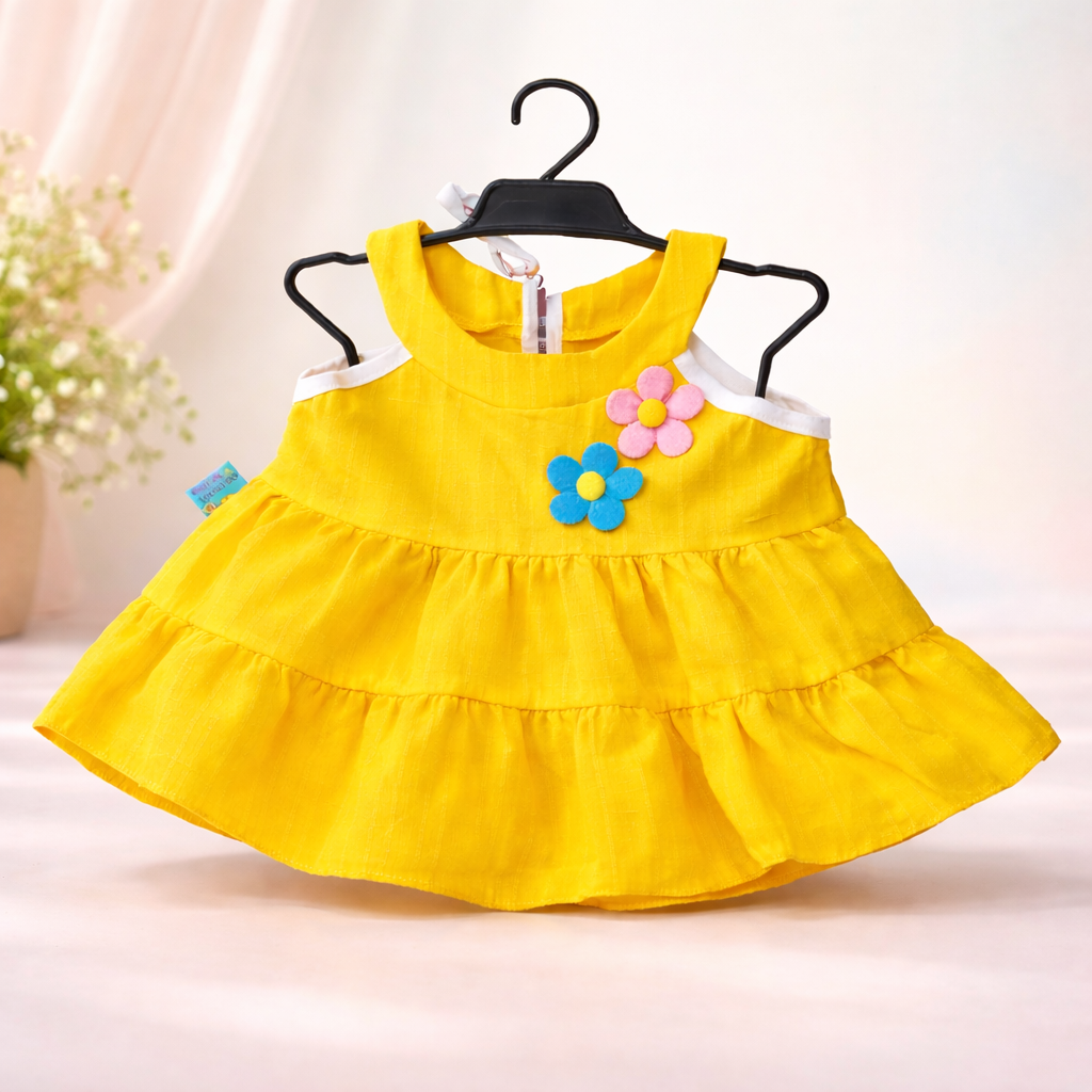 Ruffled Romper with Flower Applique - Adorable Toddler Outfit